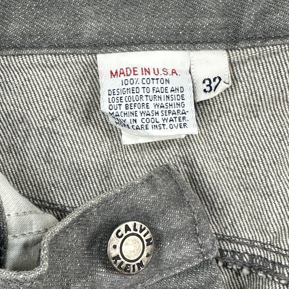 Vtg Calvin Klein Jeans Fits Men 31x35 Gray Straight Leg 80s USA Made Scovill - Picture 4 of 14
